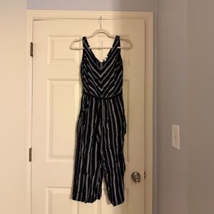 GAP Black and White Chevron Jumpsuit